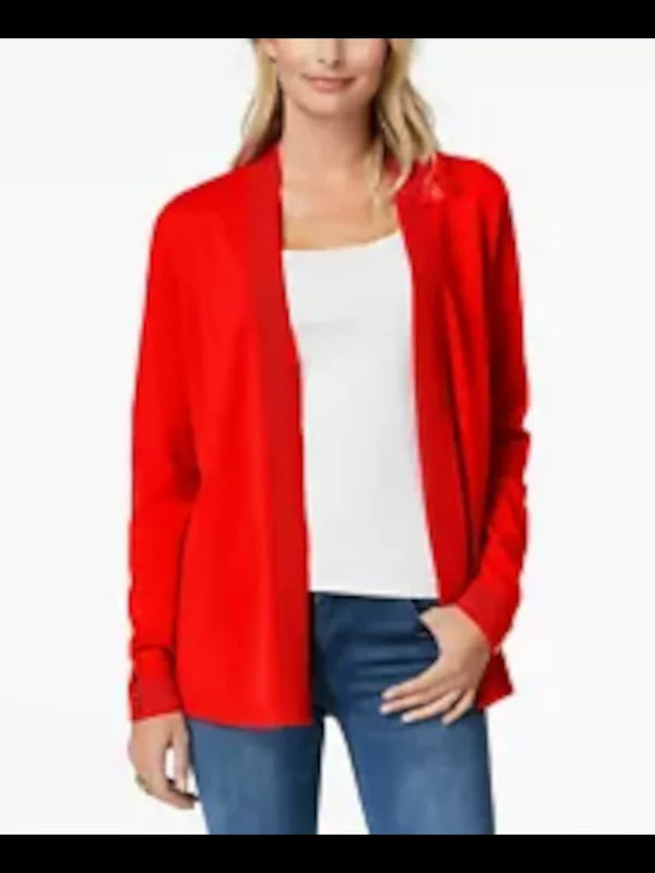 Charter Club Women's Cashmere Open Front Cardigan Sweater, Red
