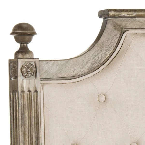 Safavieh Rustic Wood Beige Tufted Linen Headboard (Twin)