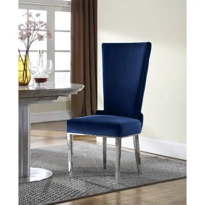 Eitzen Upholstered Dining Chair Everly Quinn Upholstery Color: Navy