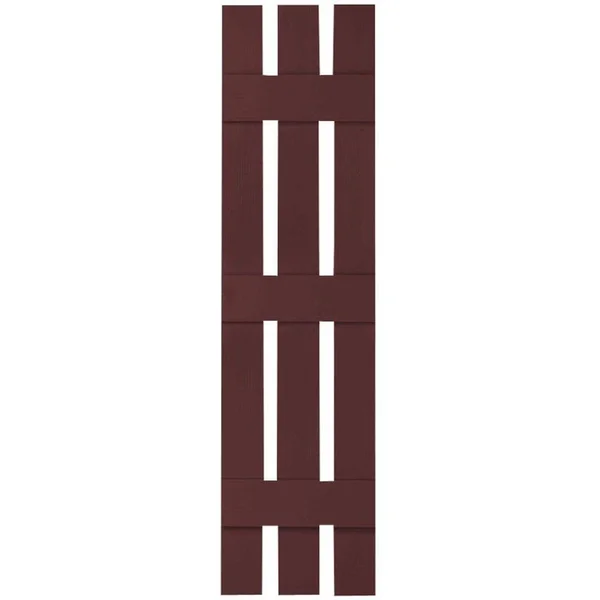 12 inchw x 68 inchh Lifetime Vinyl - Custom Three Board Spaced (3 Batten), Board-n-Batten Shutters, w/Shutter-Loks (Per Pair), Bo
