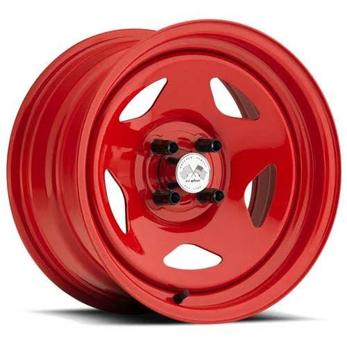 15x8 5x100mm U.S. Wheel 021 Series Drift Star FWD Red with Chrome Hoop Wheels