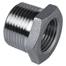 ISO SS 316 Cast Pipe Fitting Hex Bushing 1x22 x 1/8x22 NPT Male x Female - Pkg Qty 50