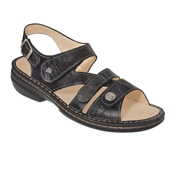 Finn Comfort Women's Gomera Black/Plisseelight 43