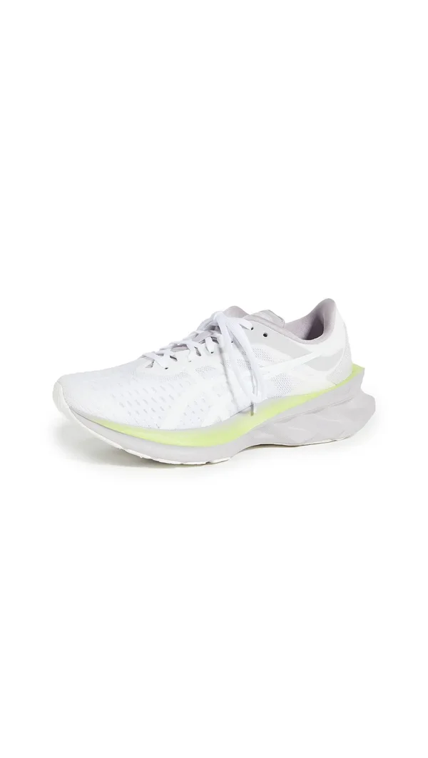 Asics Novablast White/Green Women's Running Shoes, Size: 9