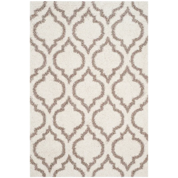 Safavieh Hudson Shag Pala Moroccan 2-Inch Thick Rug Grey/Ivory 10& x 14& 10& x 14& Indoor Living Room, Bedroom, Dining Room Rect