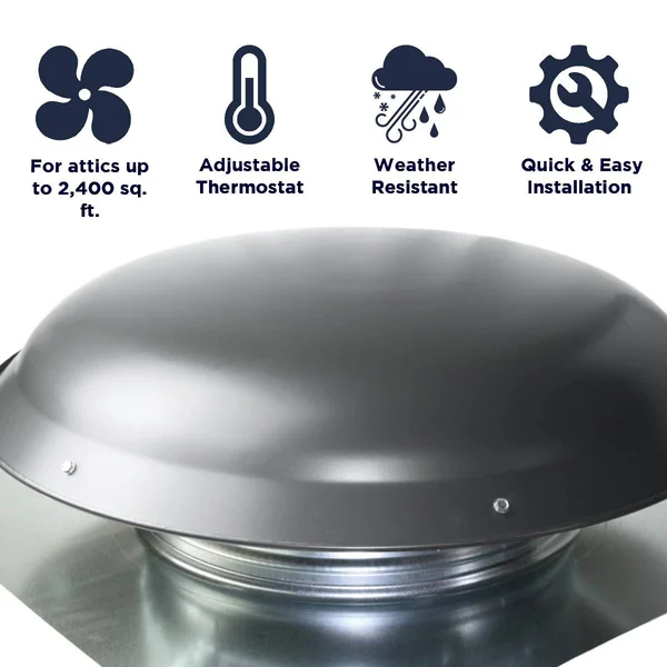 Ventamatic CX4000AMWG 1, 600-CFM Grey Attic Roof Ventilator Dome - CX4000AMWGUPS