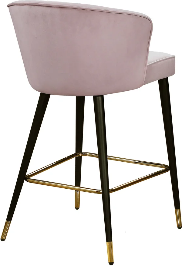 Meridian Furniture Cassie Pink Velvet Stool (Set of 2)