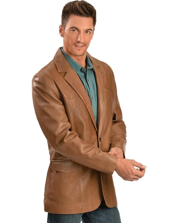 Scully Antique Brown Lambskin Blazer 501-189
