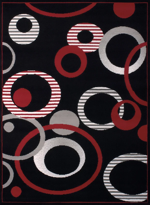 United Weavers Dallas Hip Hop 7&10x22 x 10&6x22 Black (851-10470) Area Rug