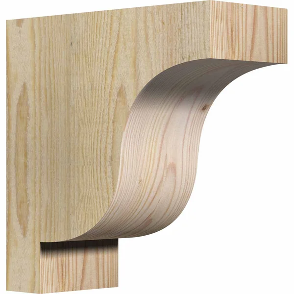 Ekena Millwork COR04X10X10NEW00RDF 4x22W x 10x22D x 10x22H Newport Rough Sawn Corbel - Douglas Fir