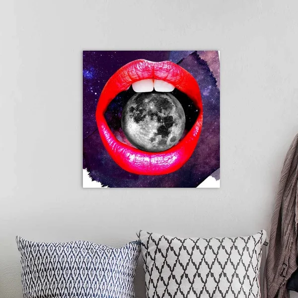 Lips - Moon Mouth, Canvas Wall Art, 20x20, Great Big Canvas