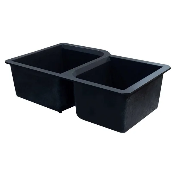 Transolid Radius Granite 31-in Undermount Kitchen Sink in Black