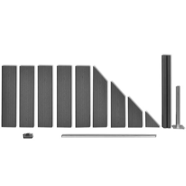 vidaXL Slanted WPC Garden Fence Panel Gray
