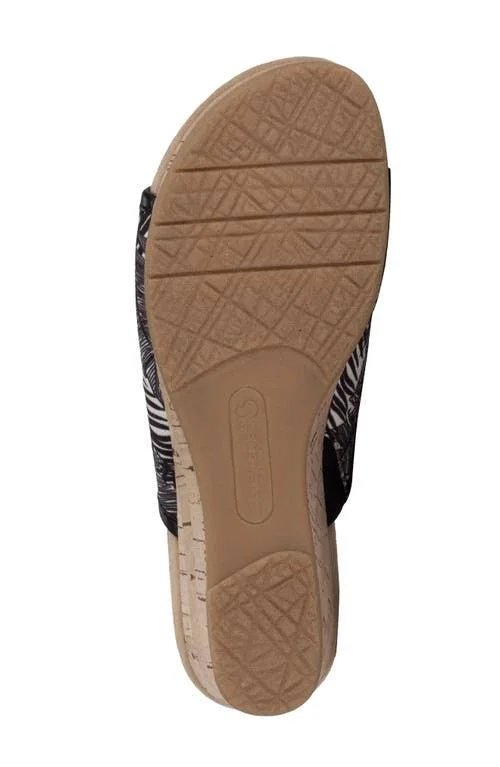 Baretraps Flossey Wedge Sandal Slides - Black/White - Size 11M