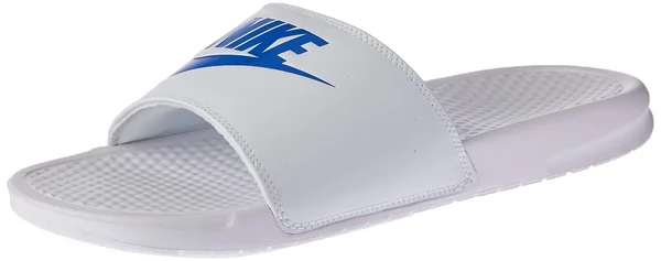 Nike Men's Benassi Just Do It Slide (White/Royal) 11