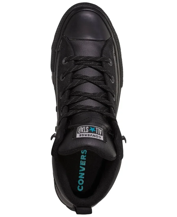 Converse Chuck Taylor All Star Street Leather Mid Mens Sneakers - 12 Medium, Black