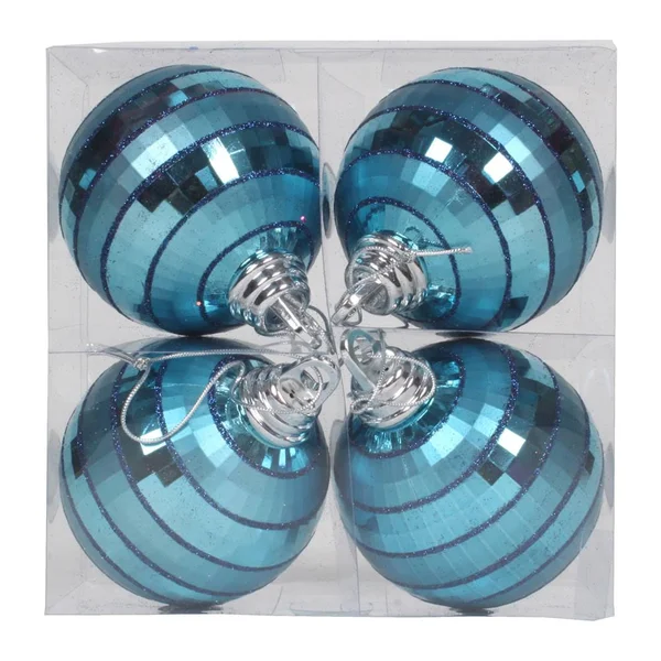 4x22 Sea Blue Shiny-Matte Mirror Ball 4/Bx - Vickerman