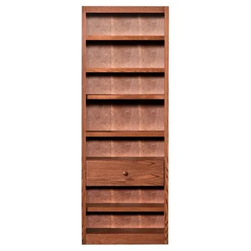 Concepts in Wood Bookcase with Fix Shelf/Drawer - Dry Oak Finish