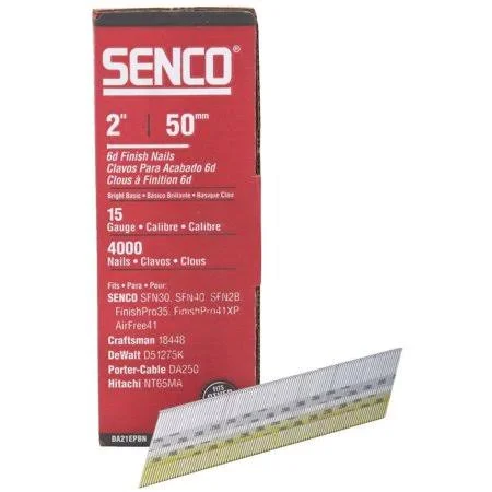 Senco 15-Gauge Bright 34 Degree Angled Finish Nail, 2 in. (4000 ct.) Da21epbn