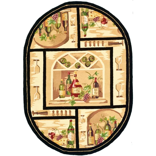 Safavieh Chelsea HK254B 4&6x22 x 6&6x22 Oval Black - Multi Area Rug
