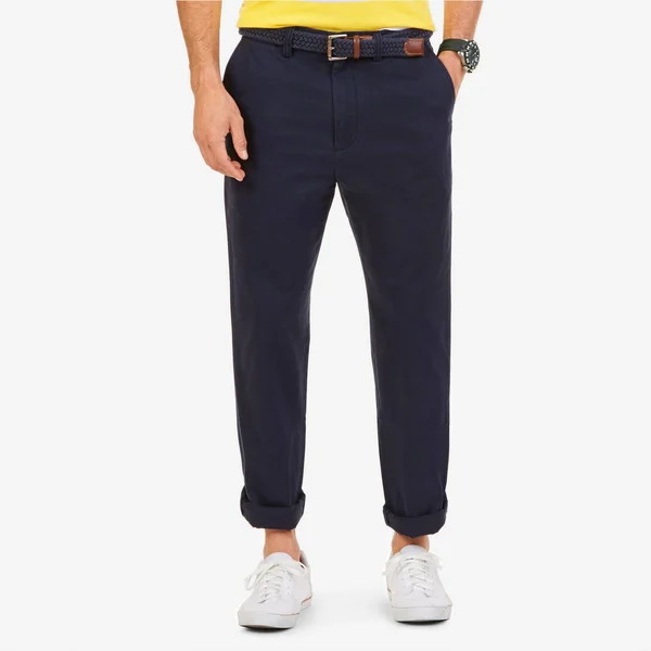 Nautica Men's Big & Tall Anchor Flat Front Twill Pants - True Navy