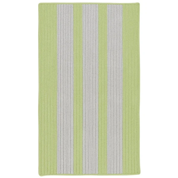 Colonial Mills Coastal Breeze Vertical-Striped Indoor/Outdoor Reversible Braided Rug (2' x 4') Melon Silver - Teal
