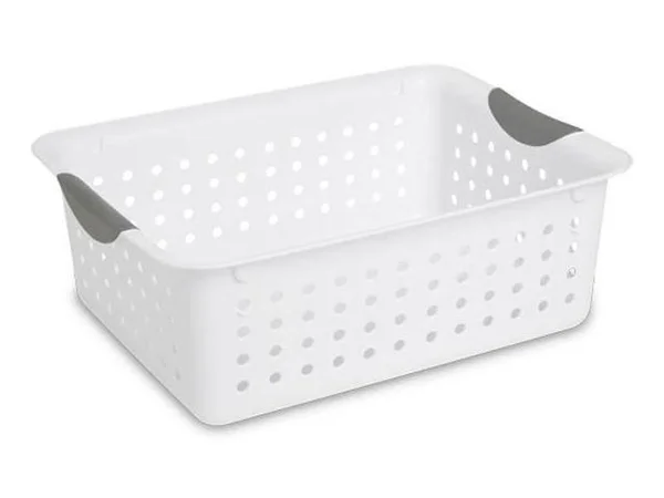 Sterilite 16248006 Medium Ultra Plastic Storage Organizer Basket White (60 Pack)