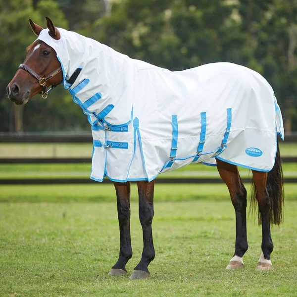 Weatherbeeta Sweet Itch Shield Combo Neck White - Blue