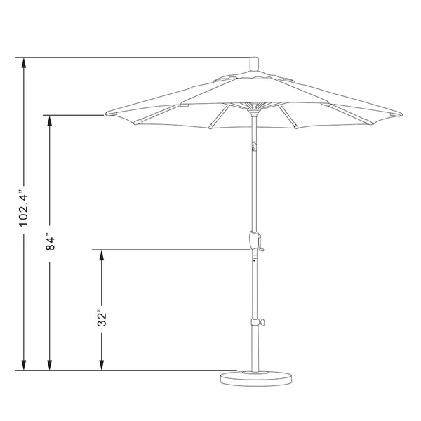 California Umbrella 7.5& Market Patio Umbrella in Canvas