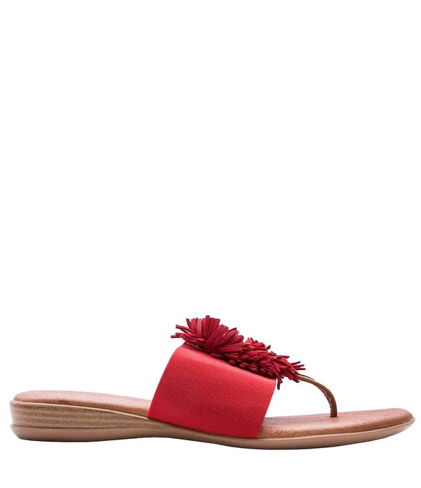 Andre Assous Novalee Fringe Thong Sandals - Red 5M