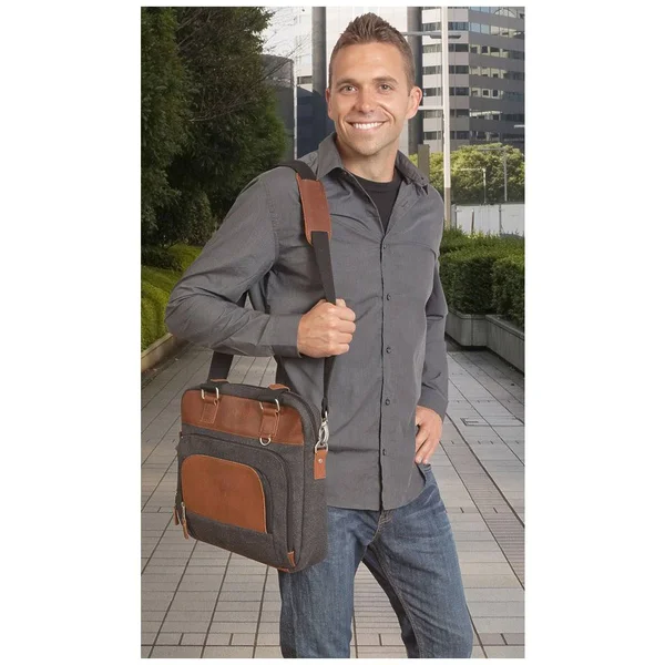 Canyon Outback Leather Grey Wool & Leather Jonah Briefcase