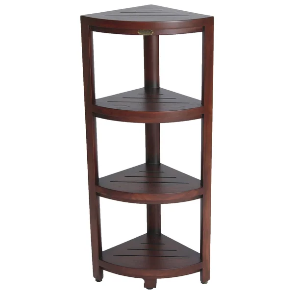 Deco Teak SnazzyCorner 38in Tall Teak Shower Shelf for Corners - DT181