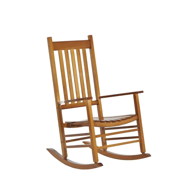 Outsunny Versatile Indoor/Outdoor High Back Wooden Rocking Chair Natural