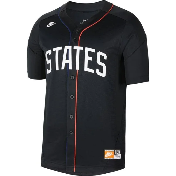 Nike US Soccer Black Baseball Button-Up Jersey Size: Medium