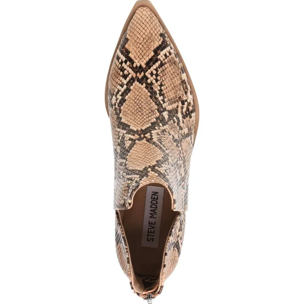 Steve Madden Alyse Womens Heeled Ankle Boots - Bone Leather