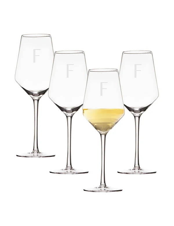 Cathy&s Concepts Initial White Wine Estate Glass Set of 4