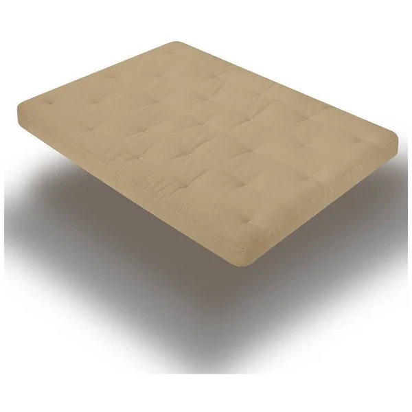 Wolf USF-4 8 inch Futon Mattress with 2.5 inch Finger Foam in Khaki - Queen