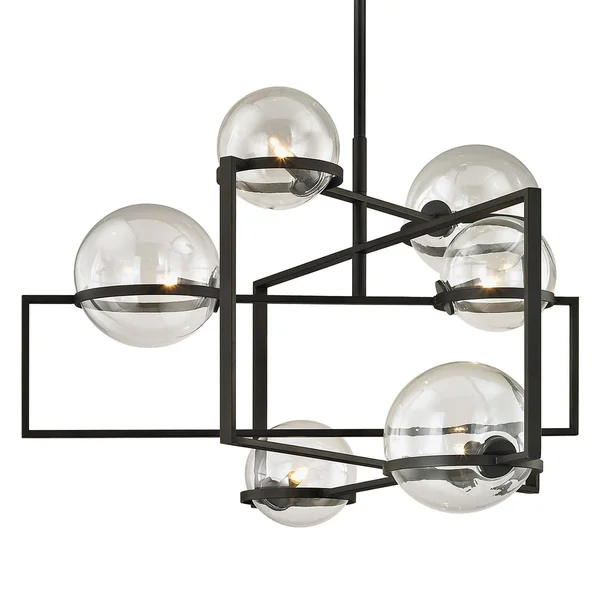 Troy Lighting Elliot 6 Light Pendant, Black - F6226