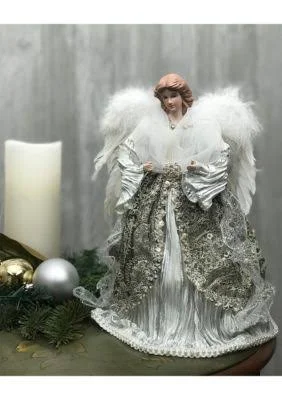 Santa&s Workshop 12x22 Shimmering Angel Tree Topper - Silver