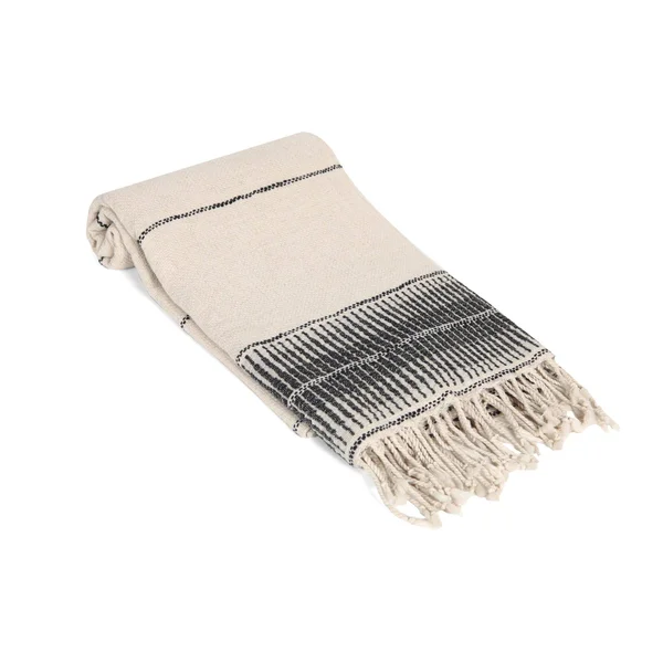 Oliveu0026Linen Amber Linen Turkish Towel, Throw, Black