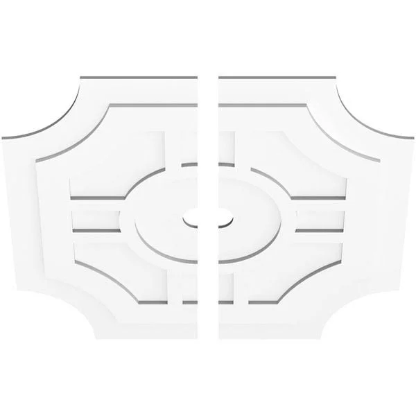 38 inchod x 3 inchid x 12 1/2 inchc x 1 inchp Haus Architectural Grade PVC Contemporary Ceiling Medallion - Two Piece