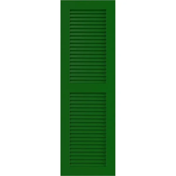 Ekena Millwork CWL18X077CGC 18x22W x 77x22H Exterior Composite Louvered Shutters (Per Pair) - Chrome Green