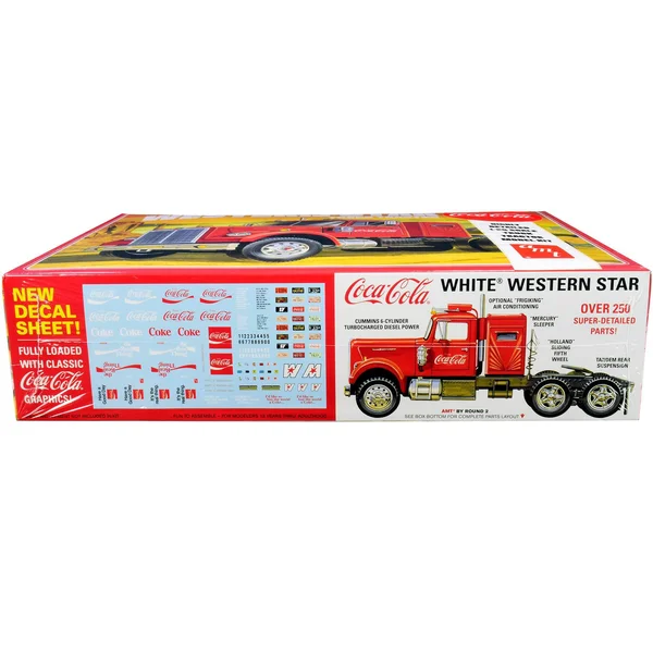 Skill 3 Model Kit White Western Star Semi Truck Tractor Coca-Cola 1/25 Scale Model by AMT