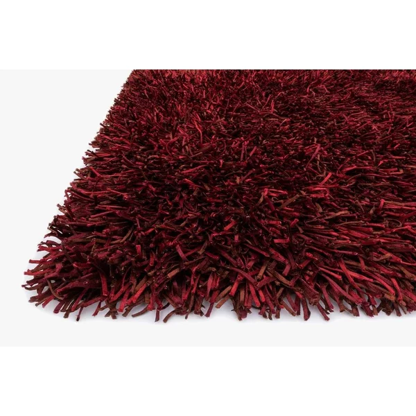 Alexander Home Hand-Tufted Rocco Solid Ribbon Shag Rug (3&6 x 5&6) Peacock - Blue