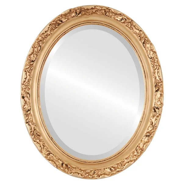 Rome Framed Oval Mirror in Gold Paint - 23x27