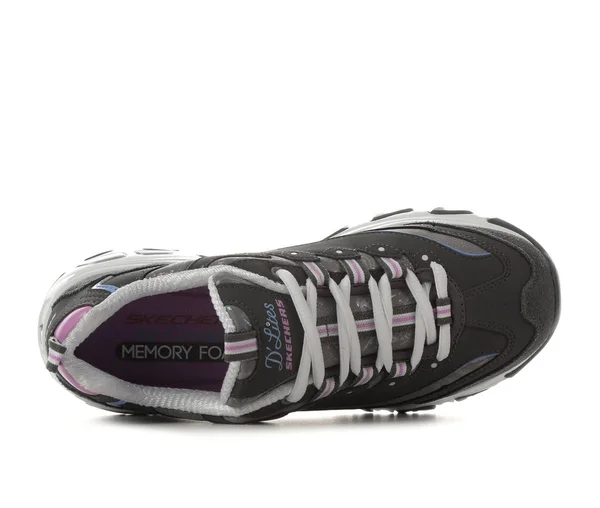Women's Skechers 149060 D&Lites Sparkling Rain Sneakers in Charcoal/Pink Size 7 Wide