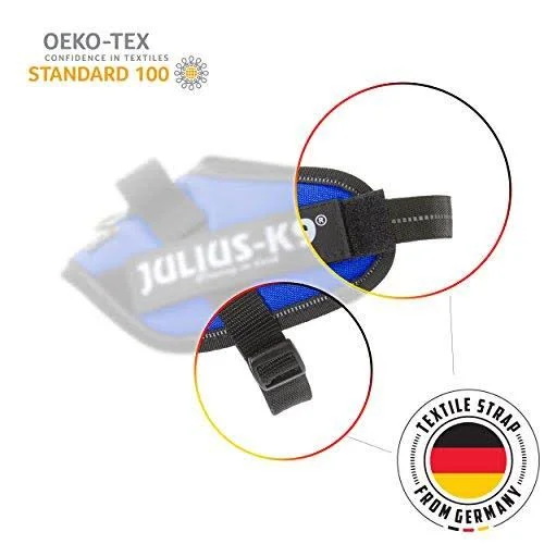 Julius-K9, 16IDC-FARNE-MM, IDC Powerharness, Dog Harness, Size: Mini-Mini, Jeans with Neon Edge