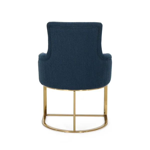 Noble House Gloria Navy Blue Fabric Accent Chair