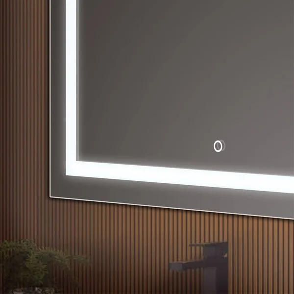 Vinnova Astra 36x22 Lighted Impressions Frameless LED Wall Mirror in Silver