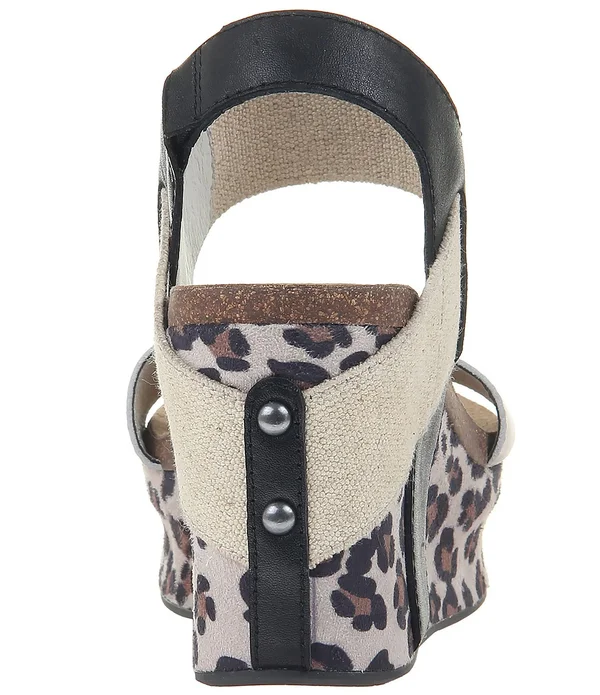 OTBT Bushnell Women's Wedge Shoes Beige Leopard Print : 8.5 M
